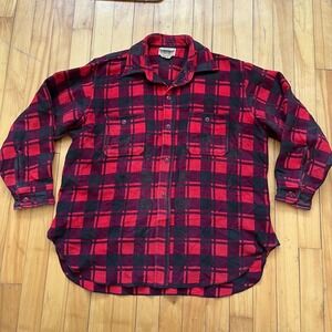 Deadstock Vintage 70s Champion Heavyweight Plaid Flannel Shirt Size 16.5 / Large